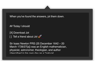 Jot menubar notes screenshot 1