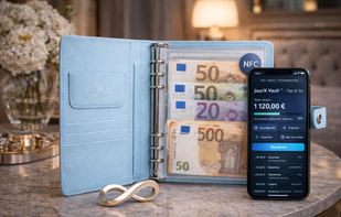 Physical cash envelopes connected to your dashboard (NFC)