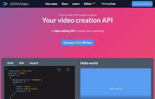 JSON2Video website