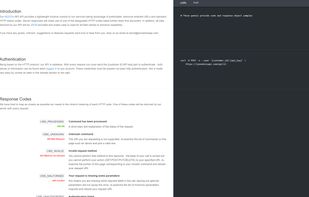 REST API documentation page