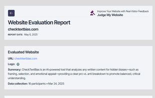 Website report (partial)