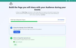 This is the page that allows you to create, in four simple steps, the public page that will be shared with a personalized QR code for each user and page.