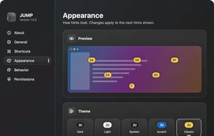 Appearance settings for the hint labels