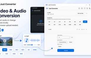 Just Converter video and audio converter for extracting audio and changing media formats on your PC.
