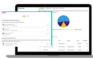 JIC Estates asset and net worth summaries help keep track of the assets moving through your estate plan.