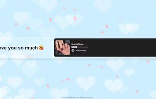 Example of a love letter page featuring a Spotify music embed, adding a personal and emotional touch.