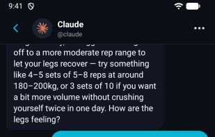 AI coach builds a personalized workout from a chat