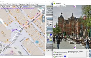 Streetpics view example next to map