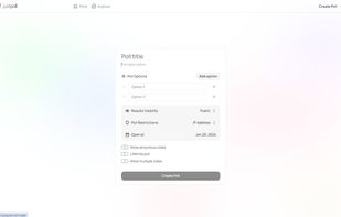 Create Poll Page