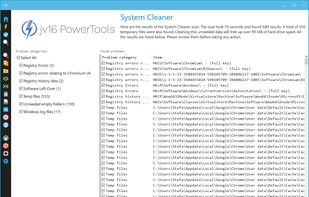System Cleaner results screen.