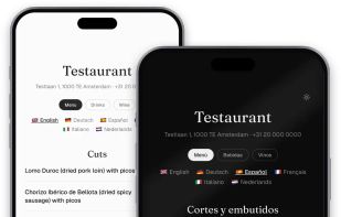 Example restaurant mobile menu.