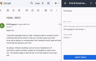 Automatically write email replies using ChatGPT-powered K10 add-on