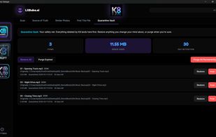 K8's safety net — anything removed sits here for 30 days so you can restore it. Nothing is ever instantly deleted.