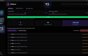 Media Scan complete — 7 duplicate groups found and 1.80 GB reclaimable, ready to review