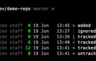 Git status on files within a working tree