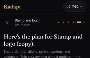 Review the plan — shot sequence, script, voiceover and captions — before it renders.