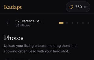 Upload the listing photos you already have and drag them into showing order.