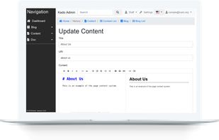 Kado Content Manager from the Admin Interface.