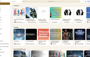 Home: continue where you left off, plus trending and recommended hubs in the Kahana digital library.