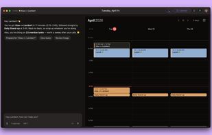 Meeting recap — transcript with speaker diarization, structured summary, and action items ready to accept.