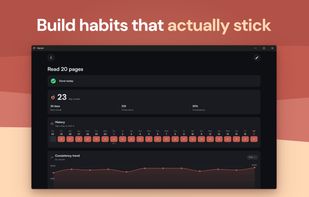 Habit tracker with streaks and a consistency chart