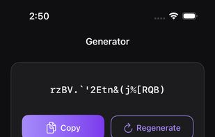 Password generator with length and character-class controls.