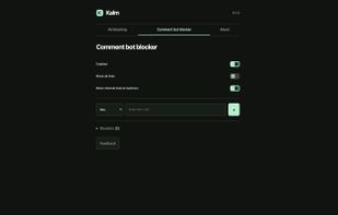 Comment bot blocker settings. Refreshed UI pending Chrome Web Store approval.