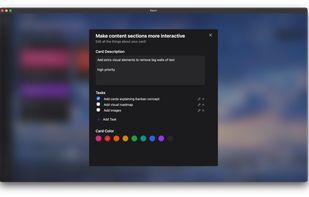 Card editing options