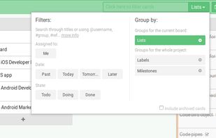 filter and organize your cards by groups