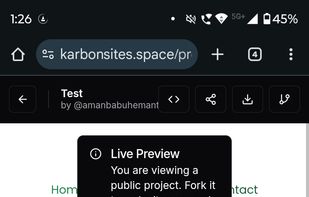 Sample Project Preview page
