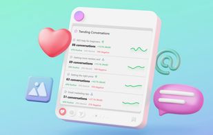 Trending conversations tracked with sentiment analysis.