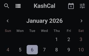 KashCal screenshot 1
