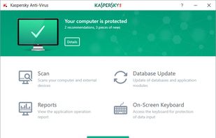 Kaspersky Antivirus - Main window