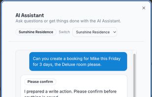 Kasura AI Assistant helps with everyday rental tasks such as finding customers and assets, checking booking details and preparing or managing bookings.