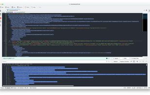 Kate with an ATOM color scheme using some RegEx to find and replace.
