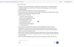 Company interview — AI agents capture your company’s structure, systems and goals.