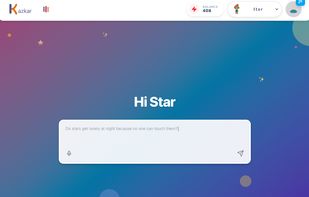 The Kazkar AI assistant — ask anything. Children can type or speak their questions and explore answers, stories, and ideas in a beautifully designed, child-friendly interface.
