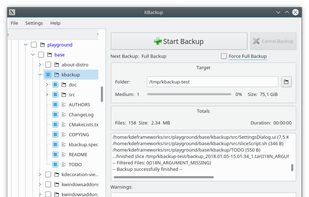 KBackup screenshot 1