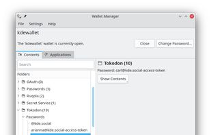 KWalletManager screenshot 1