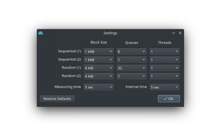 KDiskMark screenshot 1