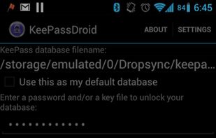 KeePassDroid screenshot 1