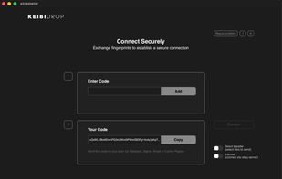 The initial screen of KEIBIDROP UI