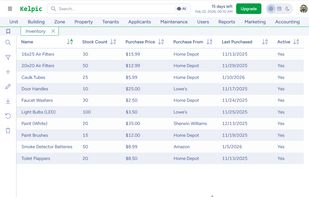 View and Track Inventory for each property