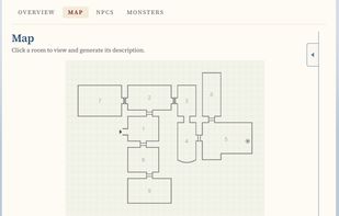 Map of a generated dungeon.