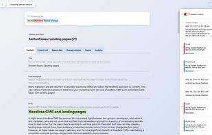 Compare versions of the content piece and see the changes each contributor made.