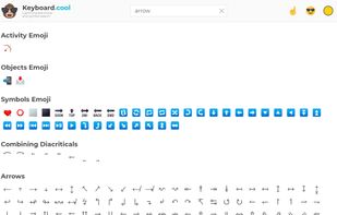 Website - searching for "arrow"