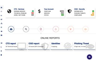 Main dashboard linking to main KEYCHEST features