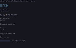 KeyHunter scanning GitHub for leaked API keys