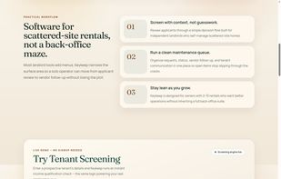 Tenant screening and workflow view.