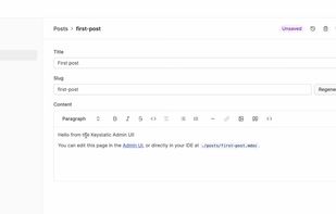 Keystatic screenshot 2